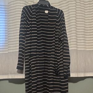 A New Day Black and Tan Striped Long Cardigan